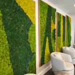 Moss Pure Moss wall art gray frame improve air quality provide stress relief.