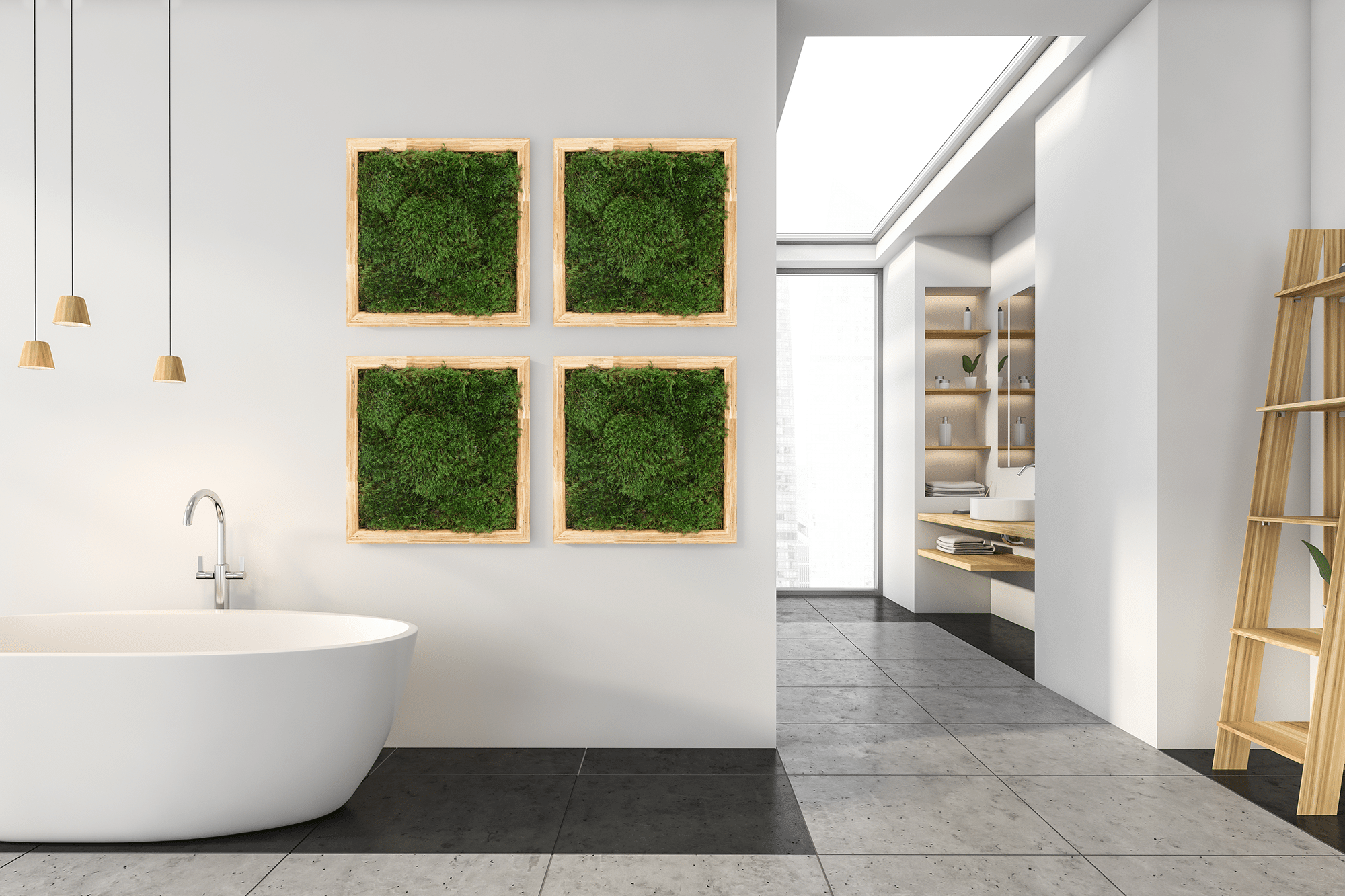 Live Mood Moss Wall Art, Recycled Chopstick Frame