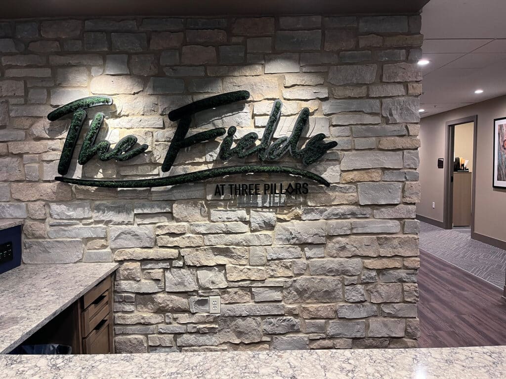 Moss Wall Logo in Office