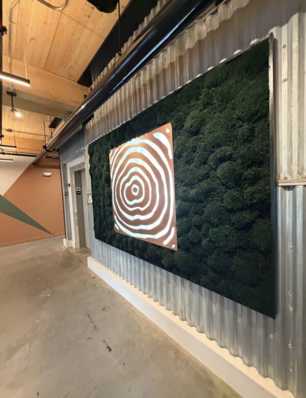 Moss Pure created a moss wall for a luxury apartment building in Boston, MA.