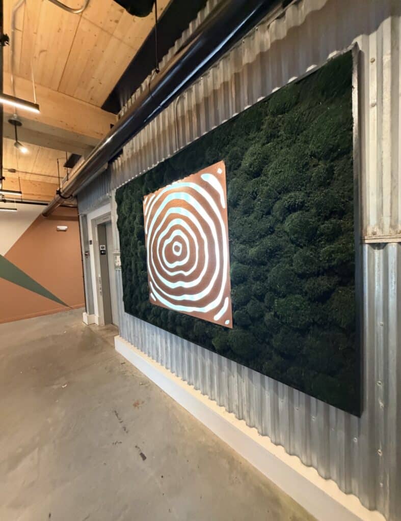 Moss Pure created a moss wall for a luxury apartment building in Boston, MA.