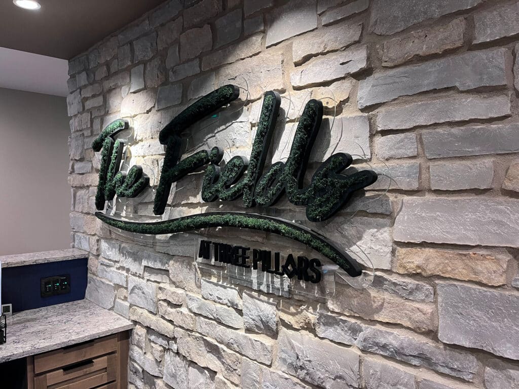 Moss Wall Logo in Office