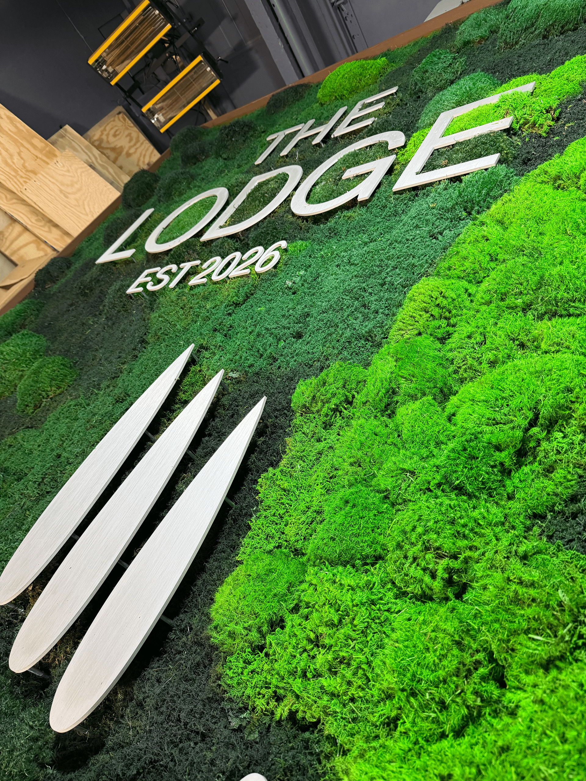 Moss Pure's living moss wall installed at a luxury apartment building in California.