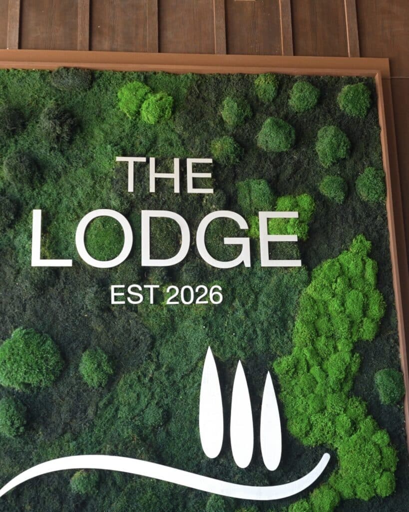 Moss Pure's living moss wall installed at a luxury apartment building in California.