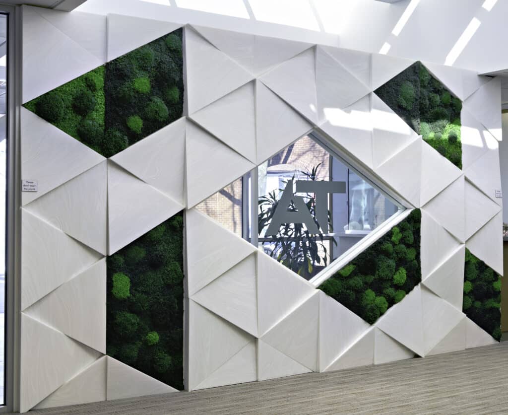 Moss Pure Replaces Preserved Moss Walls in Corporate Office Lobby