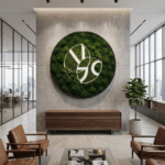 Live Moss Circle Frame and Logo for Procter & Gamble Corporate Offices