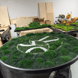 Live Moss Circle Frame and Logo for Procter & Gamble Corporate Offices