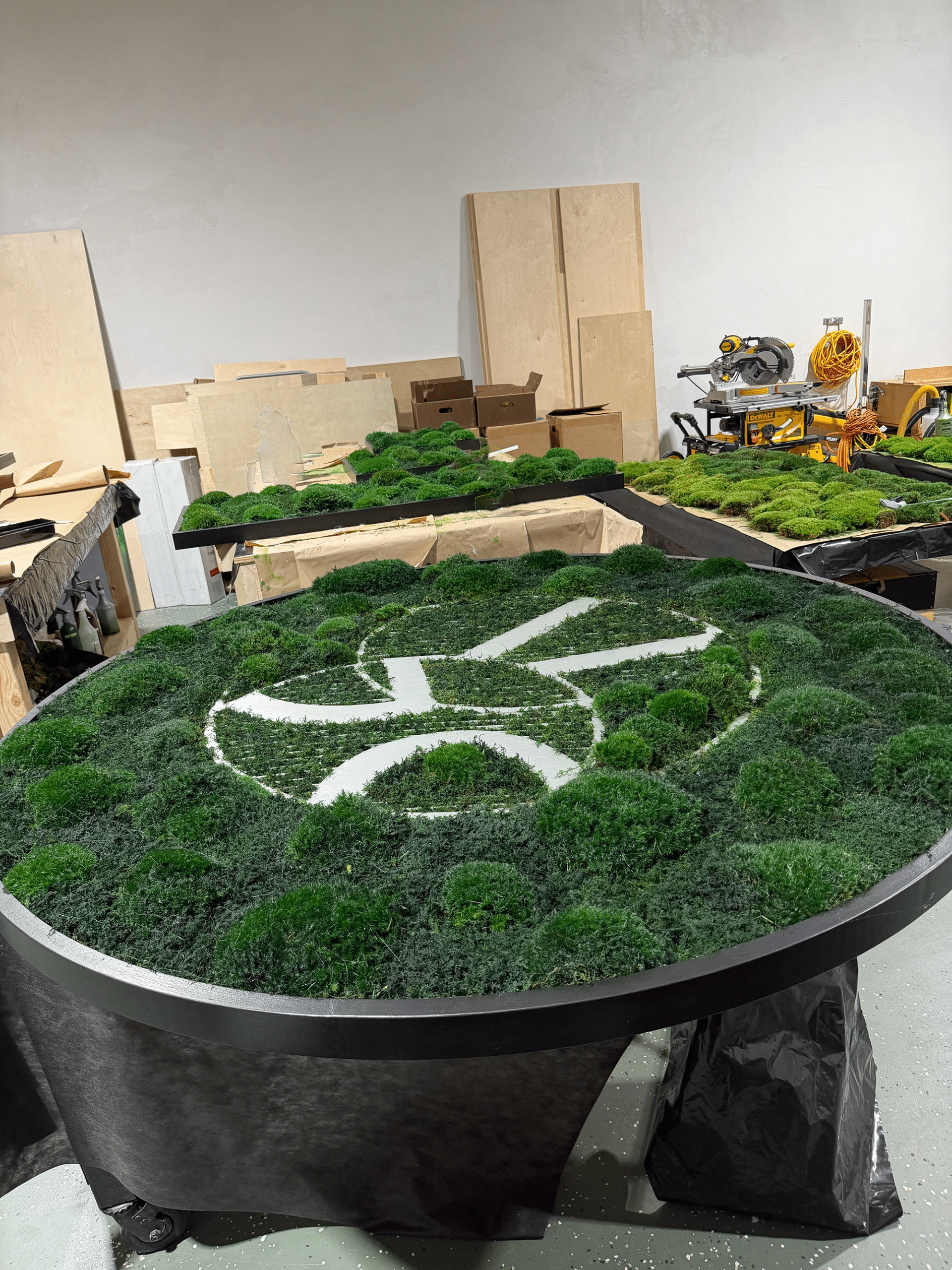 Live Moss Circle Frame and Logo for Procter & Gamble Corporate Offices