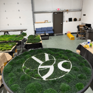 Live Moss Circle Frame and Logo for Procter & Gamble Corporate Offices