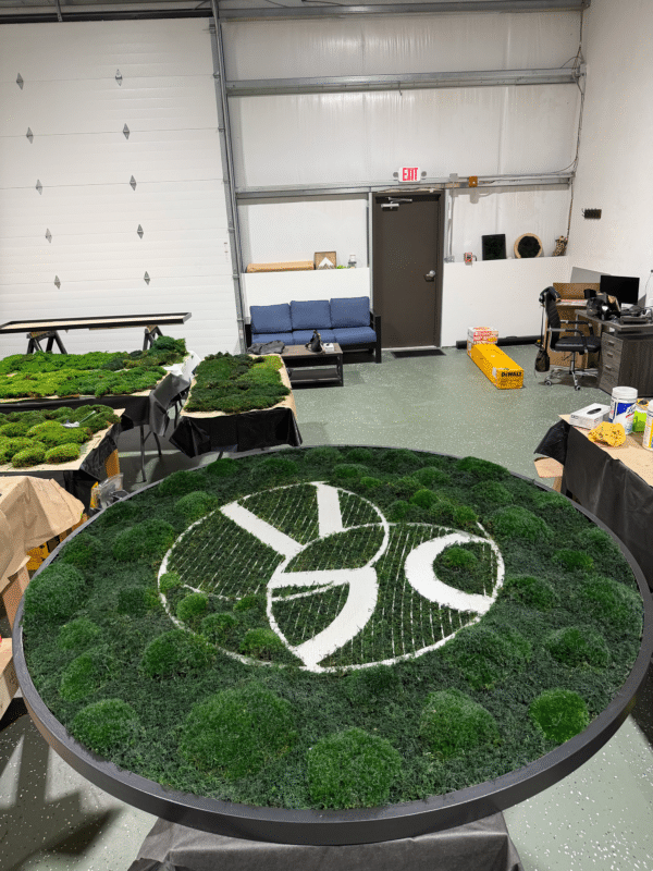 Live Moss Circle Frame and Logo for Procter & Gamble Corporate Offices