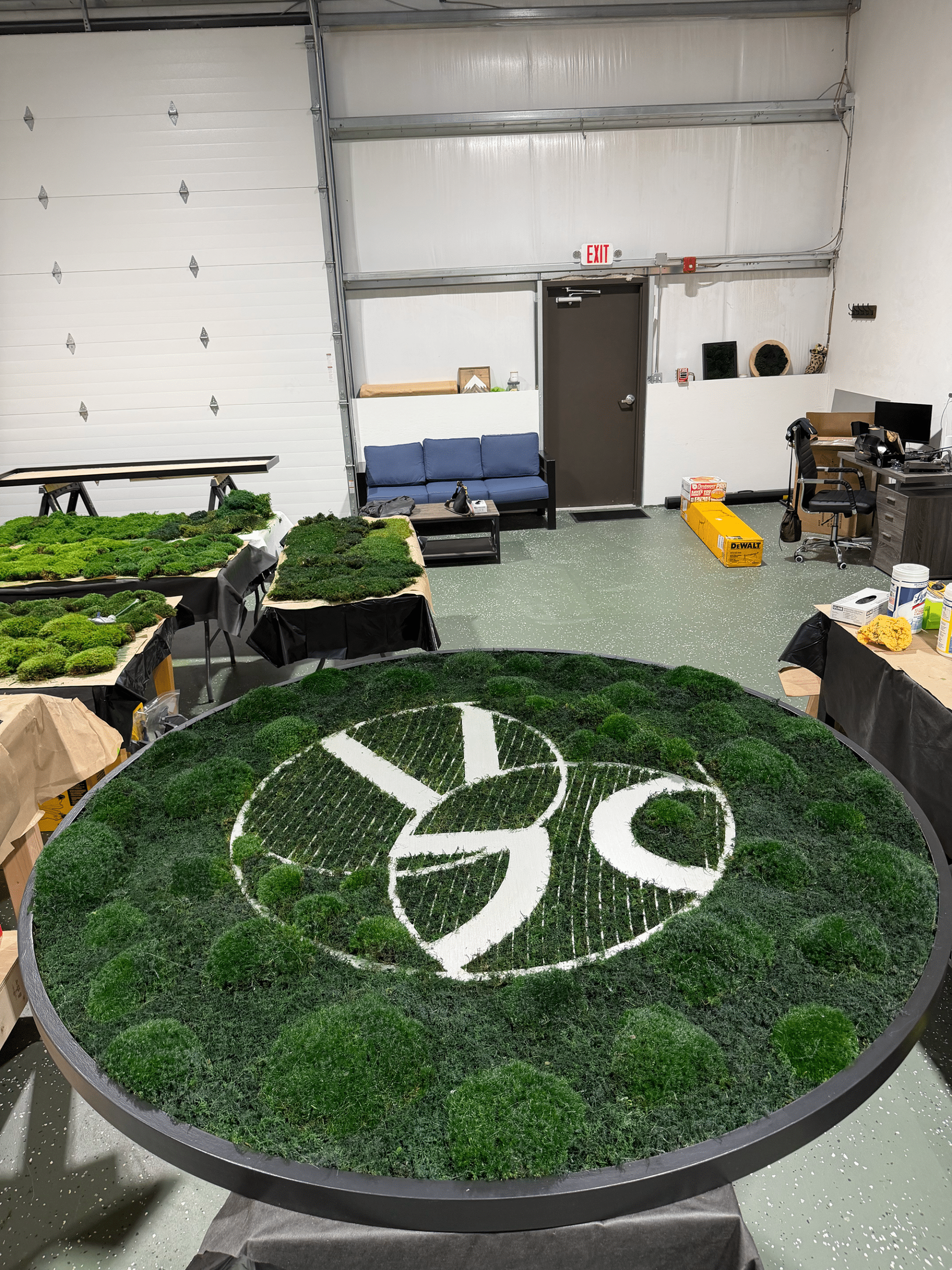 Live Moss Circle Frame and Logo for Procter & Gamble Corporate Offices
