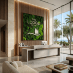 Moss Pure's living moss wall installed at a luxury apartment building in California.