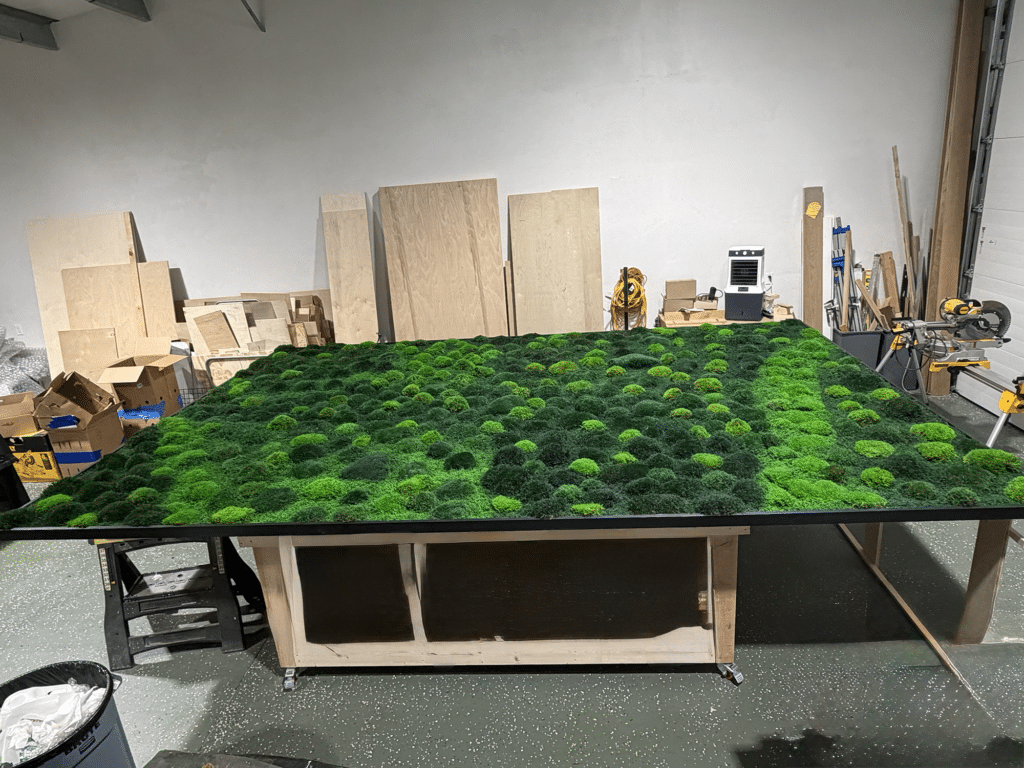 168 square foot luxury living moss wall in a private home, Cary NC