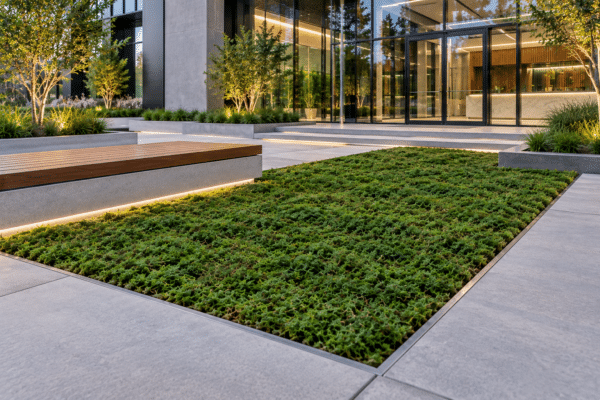Moss Pure living moss turf incorporated into custom wood mountain wall art using 100% living moss